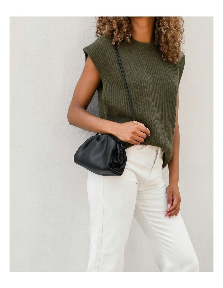 Bambie Cross Body Bag in Black Leather image 2