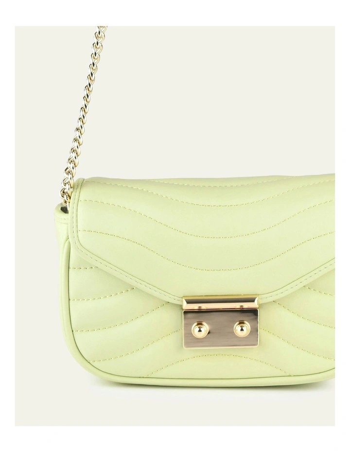 Maya Cross Body bag in Honeydew Green Leather image 3