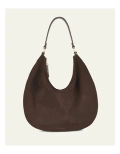 Margo Shoulder Bag in Bitter Choc Suede