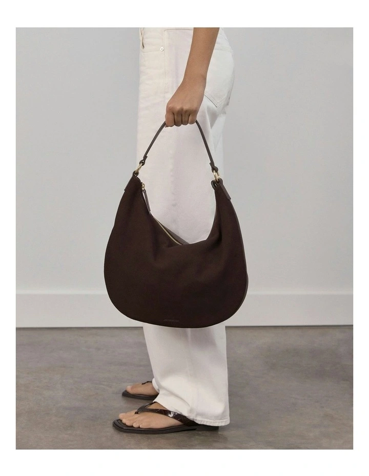 Margo Shoulder Bag in Bitter Choc Suede image 2