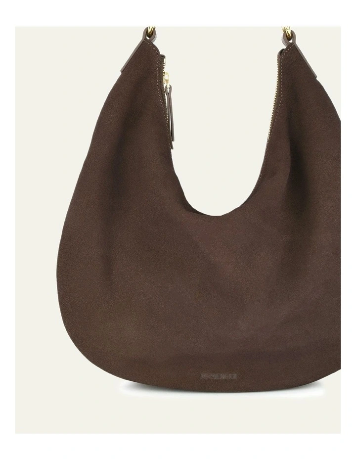 Margo Shoulder Bag in Bitter Choc Suede image 3