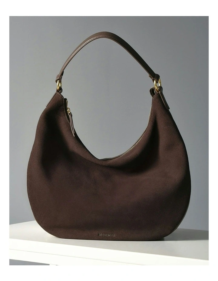 Margo Shoulder Bag in Bitter Choc Suede image 7