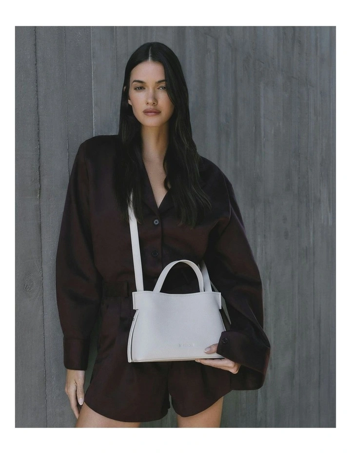 Mishi Crossbody Bag in Off White Leather image 7