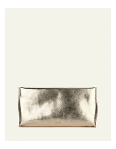 Bonnie Clutch Bag in Light Gold Leather