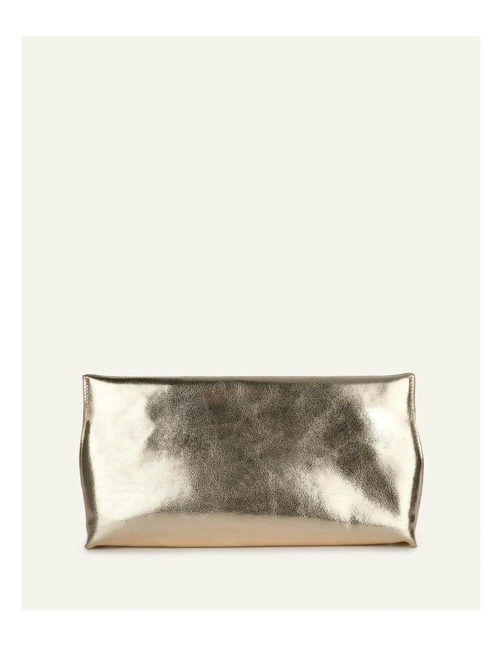 Bonnie Clutch Bag in Light Gold Leather image 4
