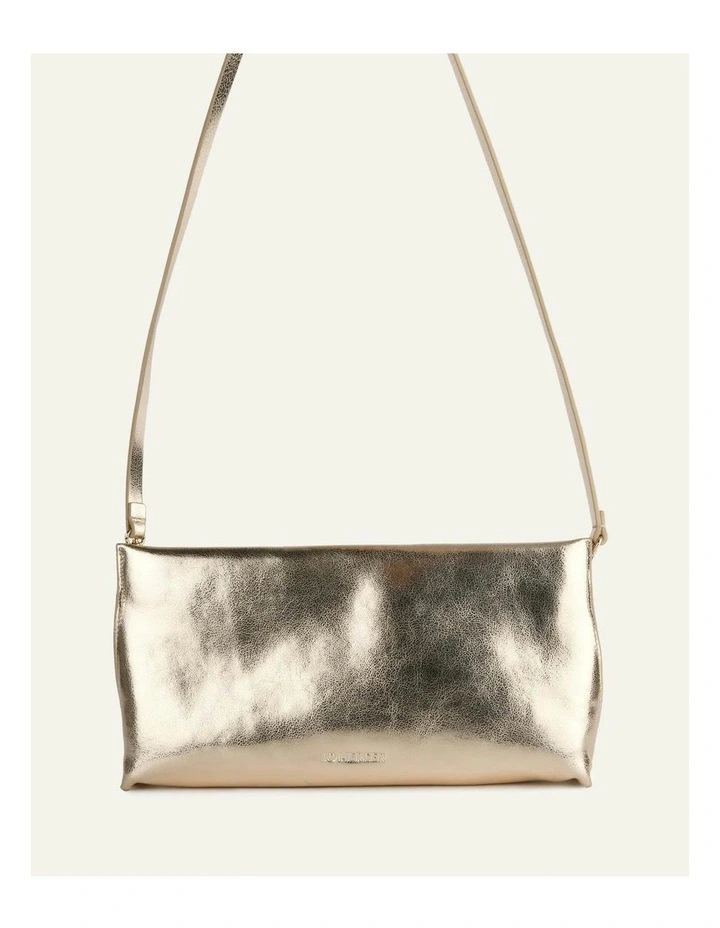 Bonnie Clutch Bag in Light Gold Leather image 5