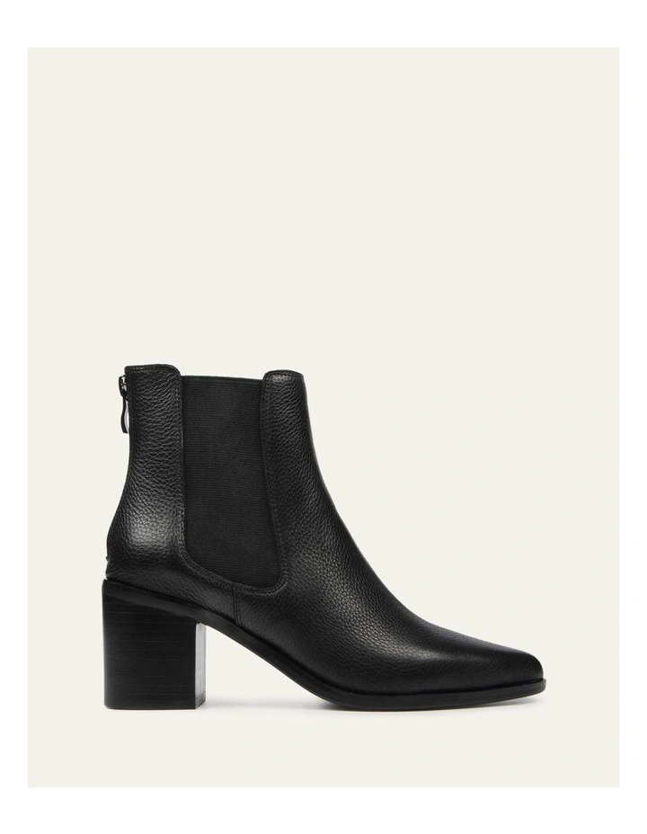 Allure Mid Ankle Leather Boots in Black image 1
