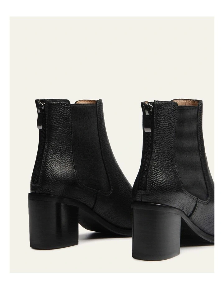 Allure Mid Ankle Leather Boots in Black image 3