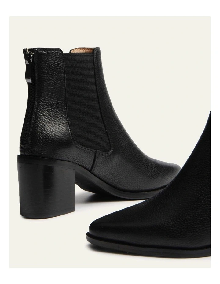 Allure Mid Ankle Leather Boots in Black image 4