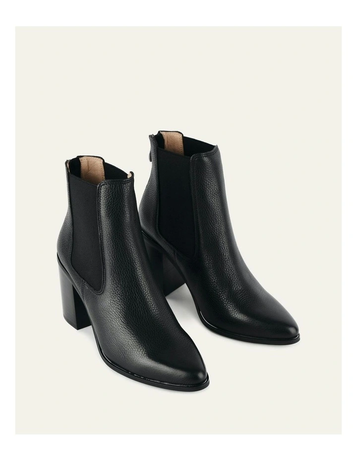 Lover High Ankle Leather Boots in Black image 3