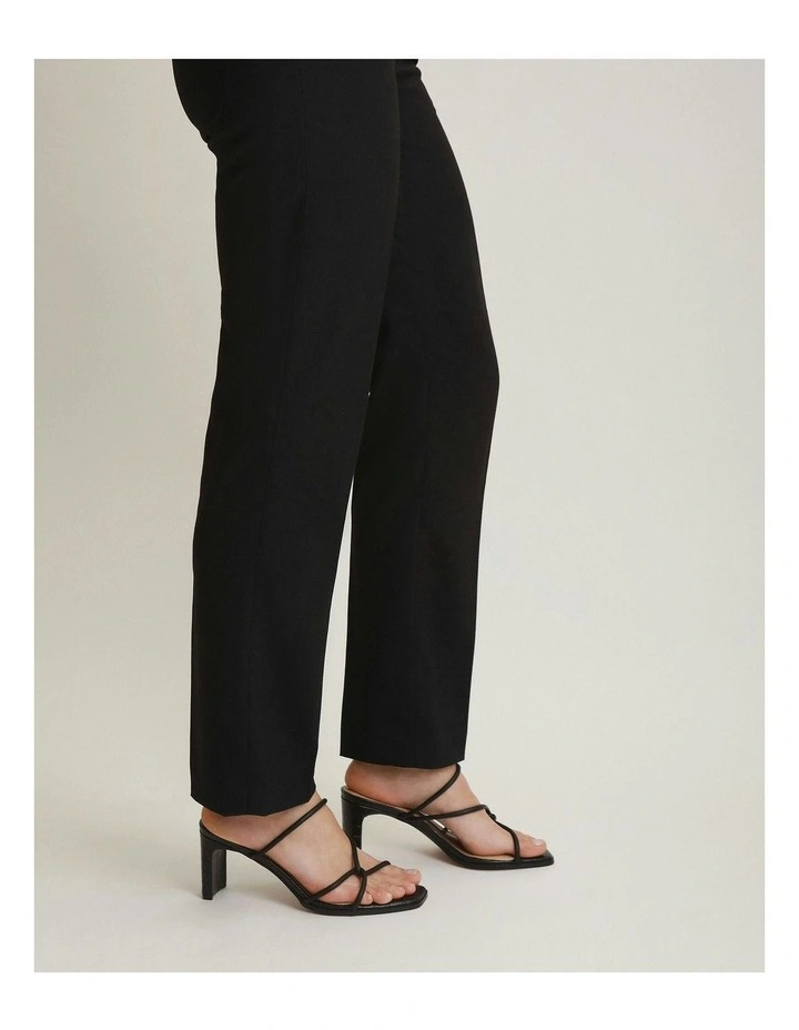 Novi Mid Heel Leather Sandals in Black image 2