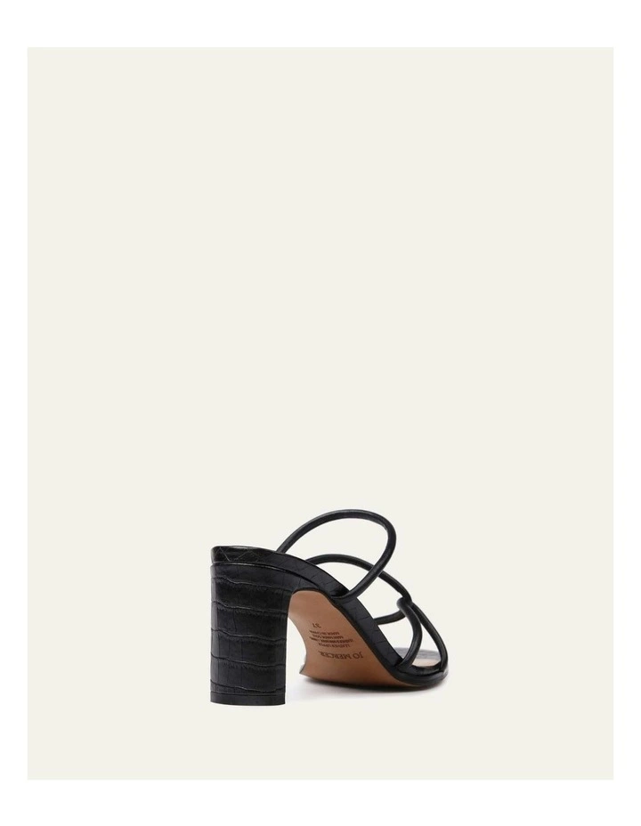 Novi Mid Heel Leather Sandals in Black image 5