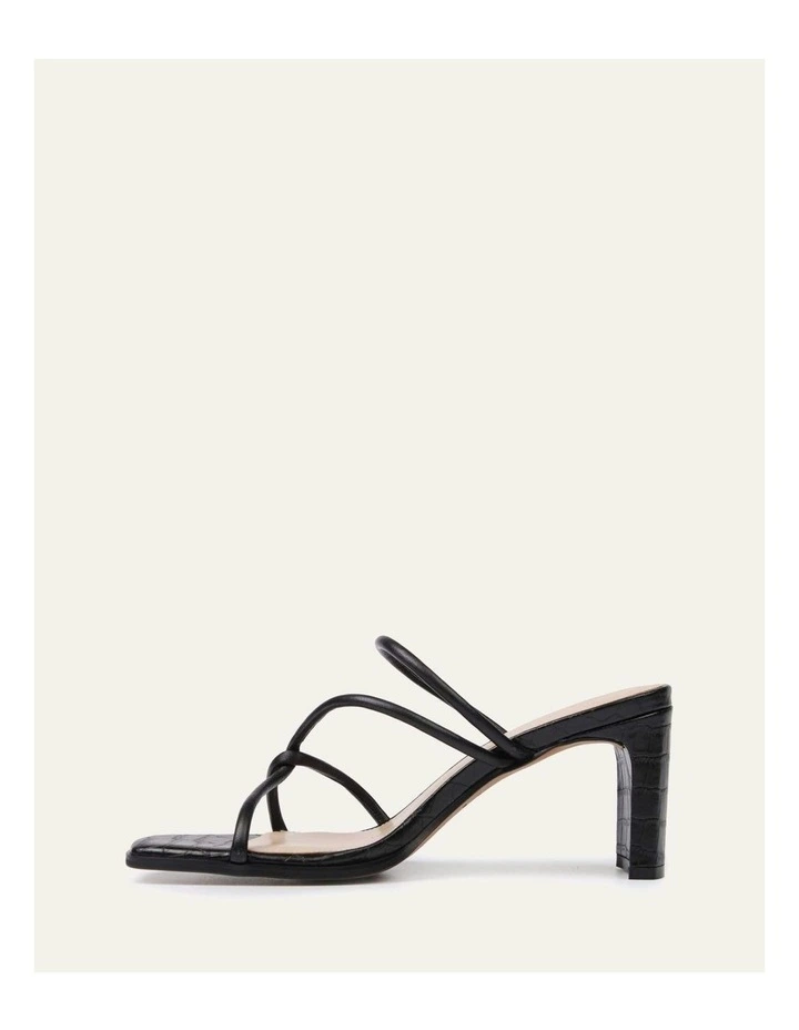 Novi Mid Heel Leather Sandals in Black image 6