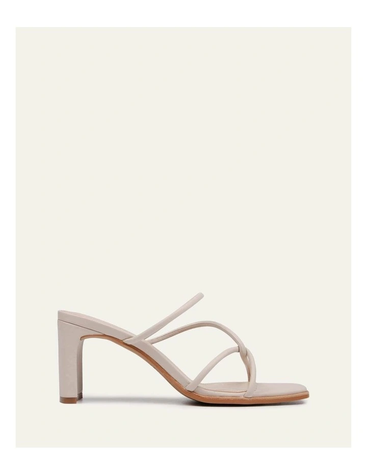 Novi Mid Heel Leather Sandals in Bone image 1
