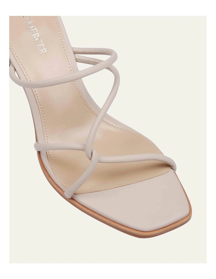 Novi Mid Heel Leather Sandals in Bone image 5