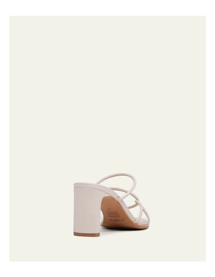 Novi Mid Heel Leather Sandals in Bone image 6