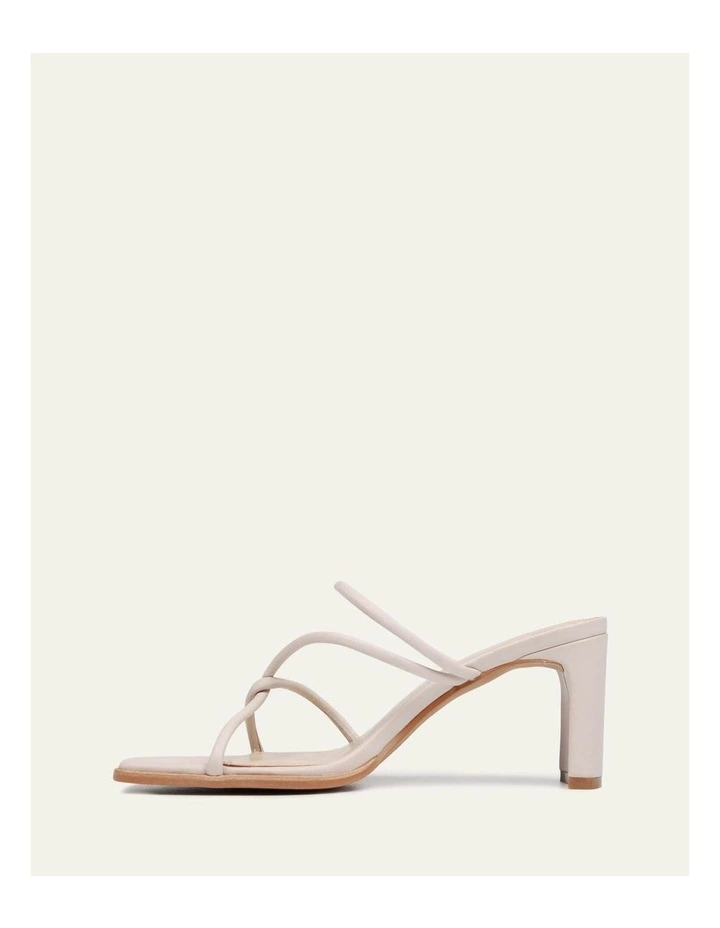 Novi Mid Heel Leather Sandals in Bone image 7