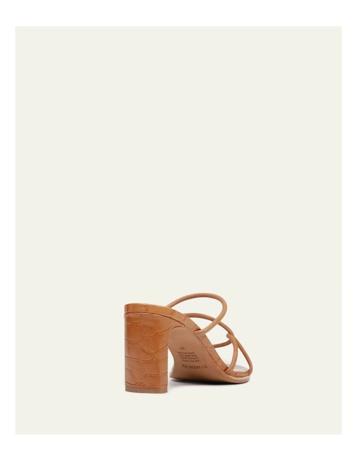 Novi Mid Heel Leather Sandals in Tan image 6