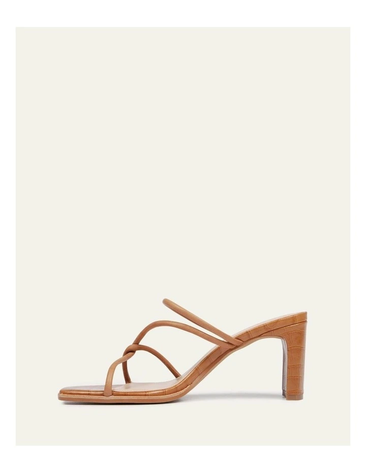 Novi Mid Heel Leather Sandals in Tan image 7