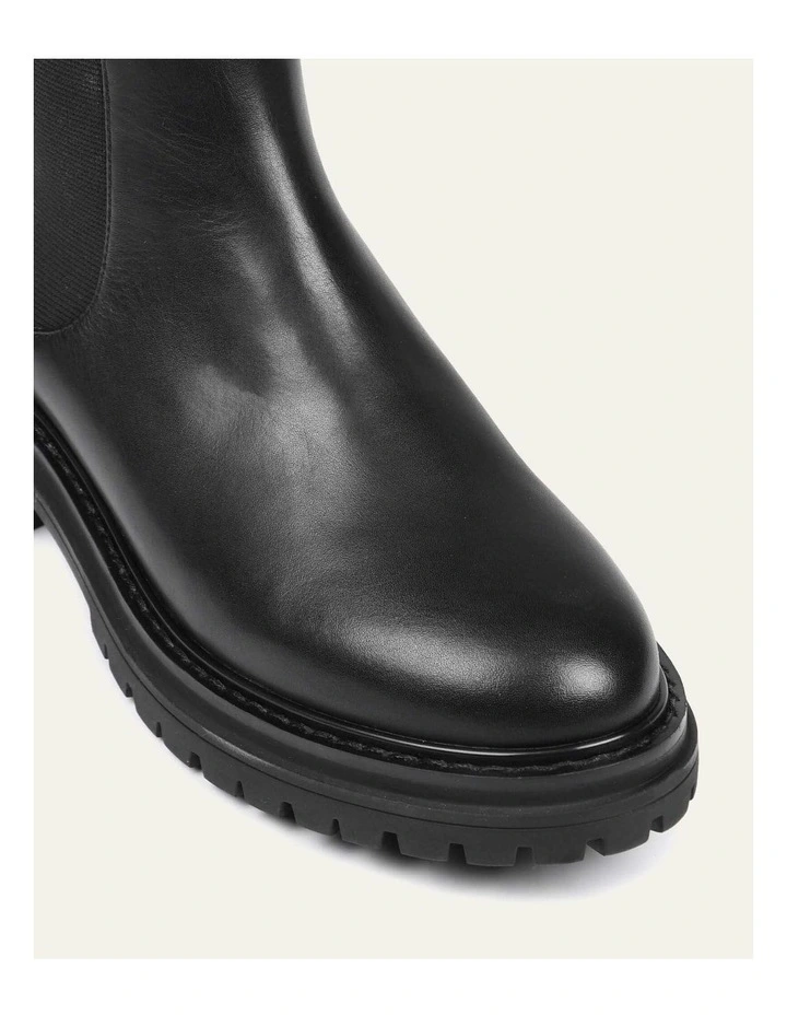Bloom Flat Ankle Leather Boots in Black image 4