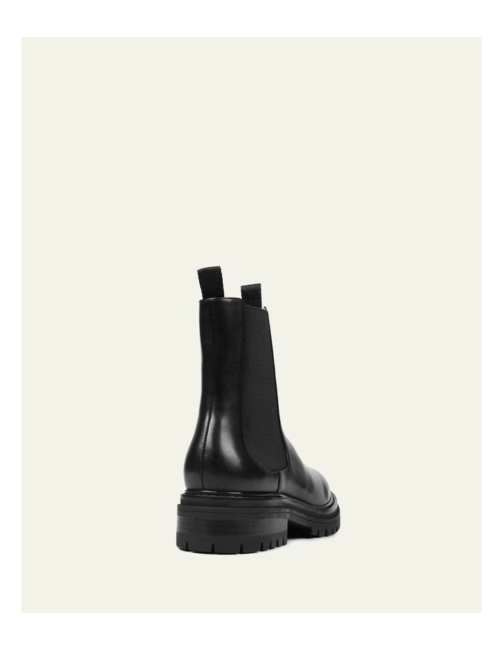 Bloom Flat Ankle Leather Boots in Black image 5
