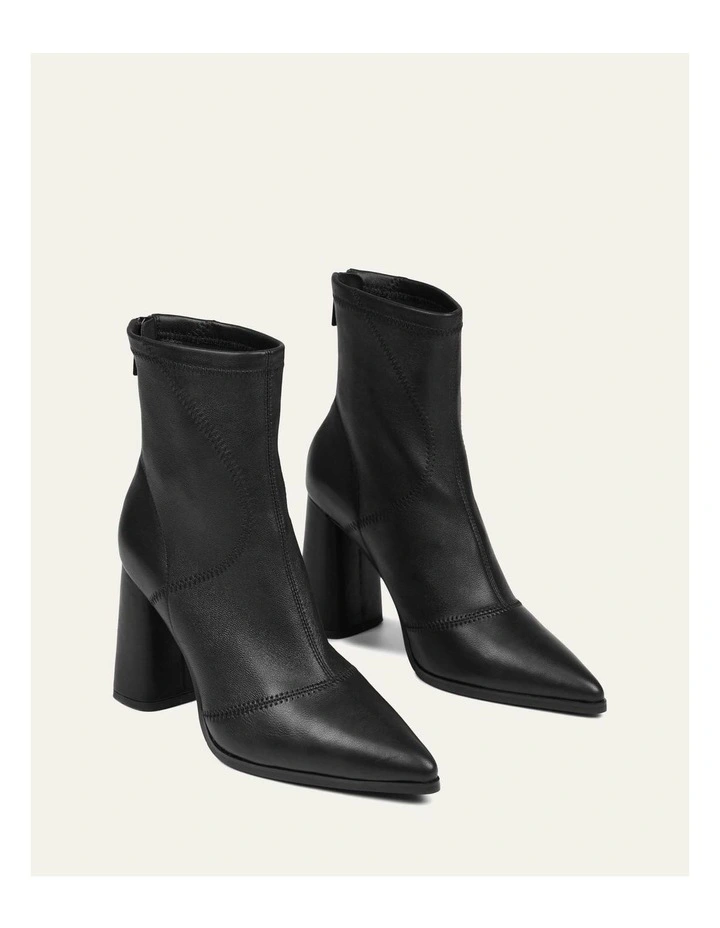 Tex High Ankle Leather Boots in Black image 3