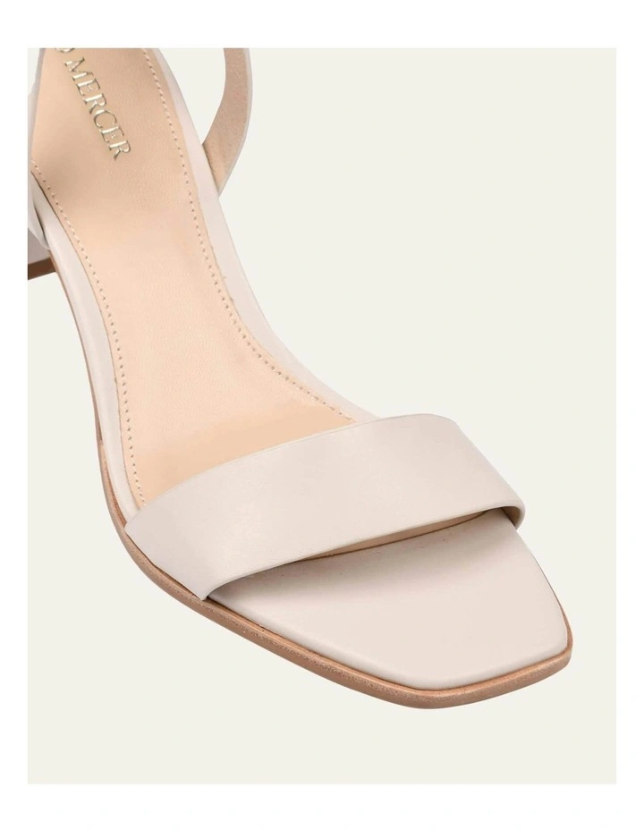 Natsu Mid Heel Leather Sandals in Bone image 4