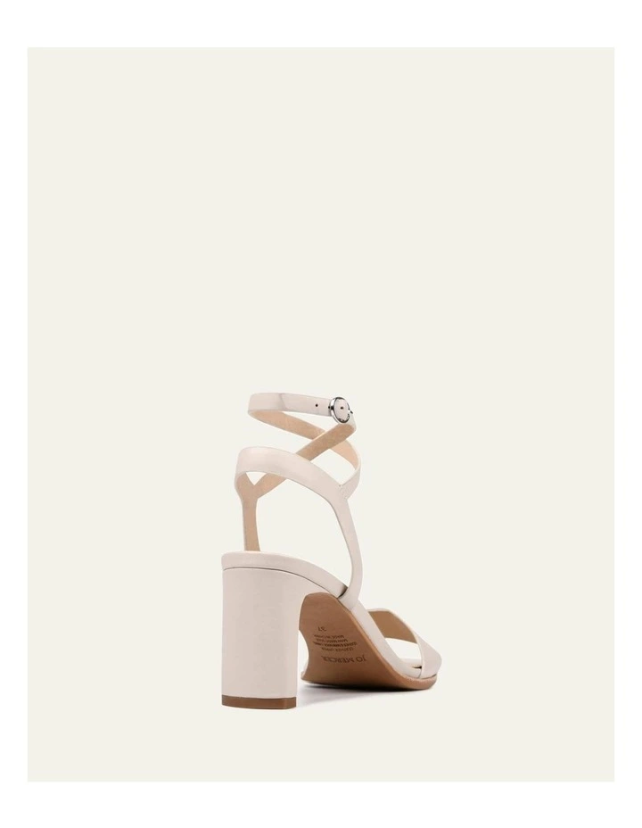 Natsu Mid Heel Leather Sandals in Bone image 5