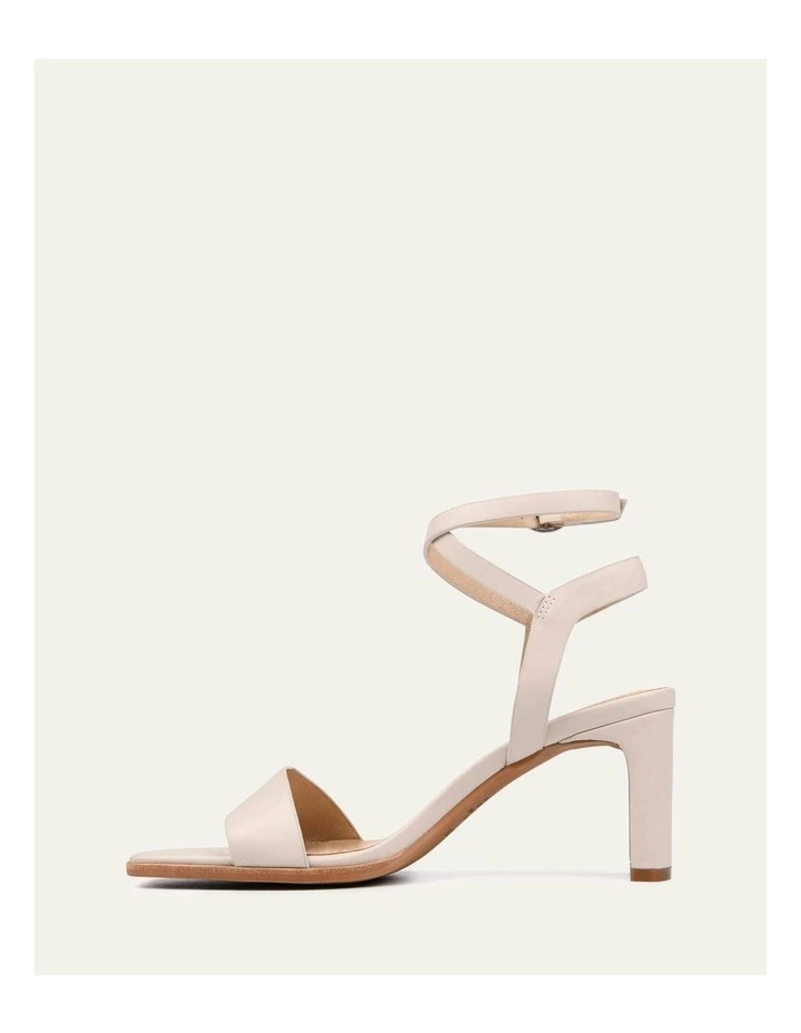 Natsu Mid Heel Leather Sandals in Bone image 6