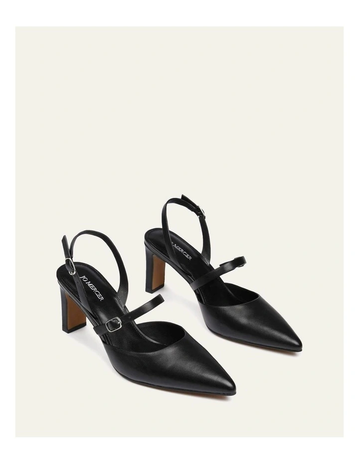 Karina Mid Leather Heels in Black image 3