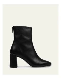 Nevada Mid Ankle Leather Boots in Black