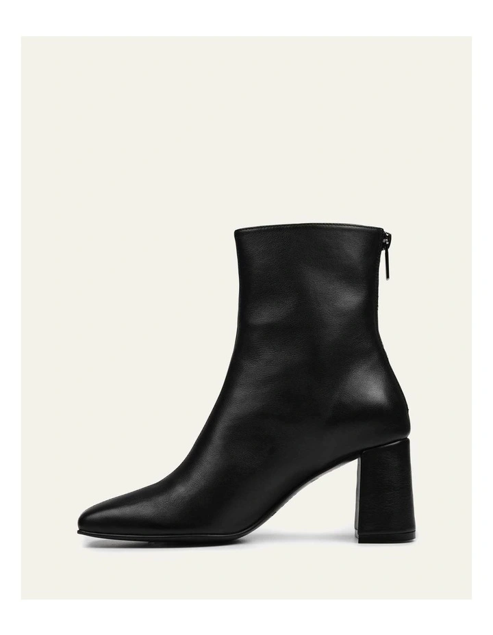 Nevada Mid Ankle Leather Boots in Black image 6