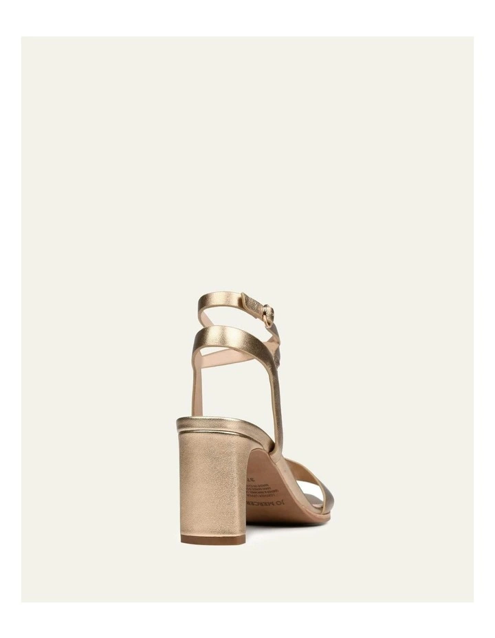 Natsu Mid Heel Leather Sandals in Gold image 5