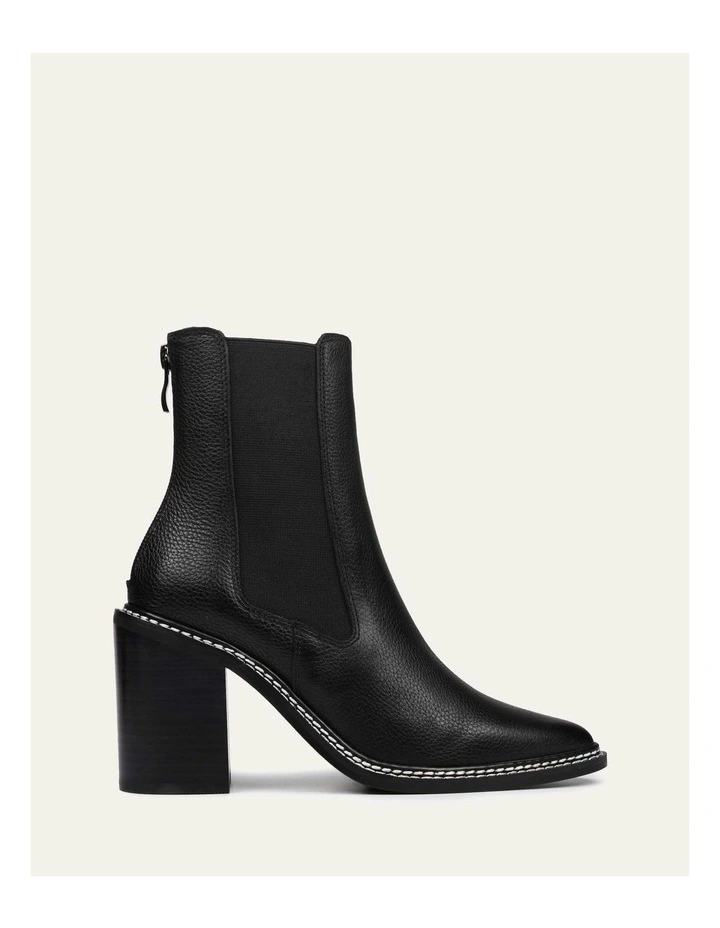 Luxe High Ankle Leather Boots in Black image 1