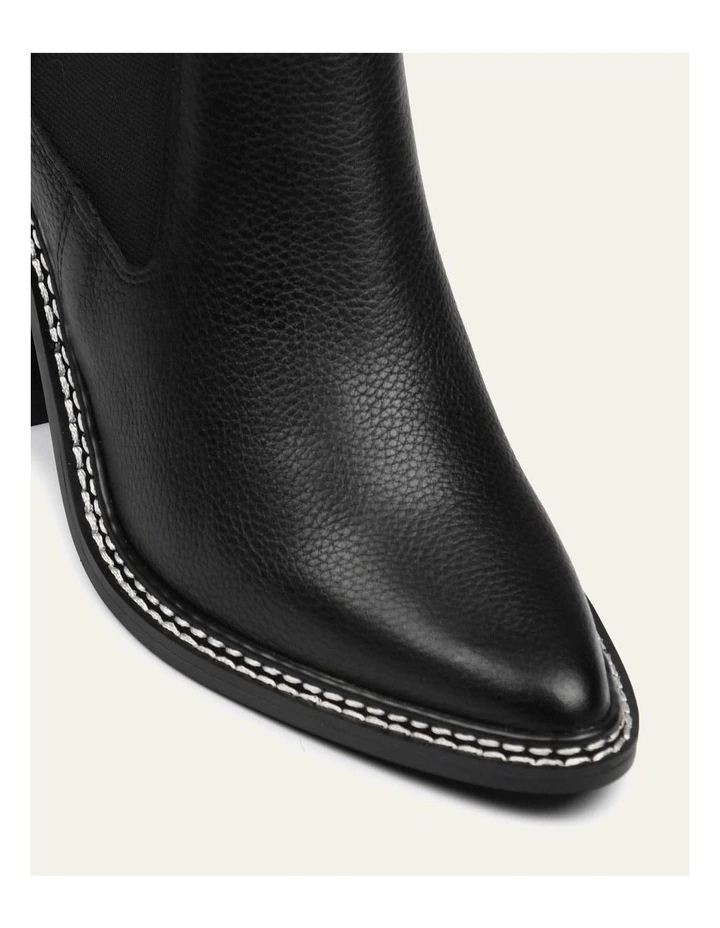 Luxe High Ankle Leather Boots in Black image 4
