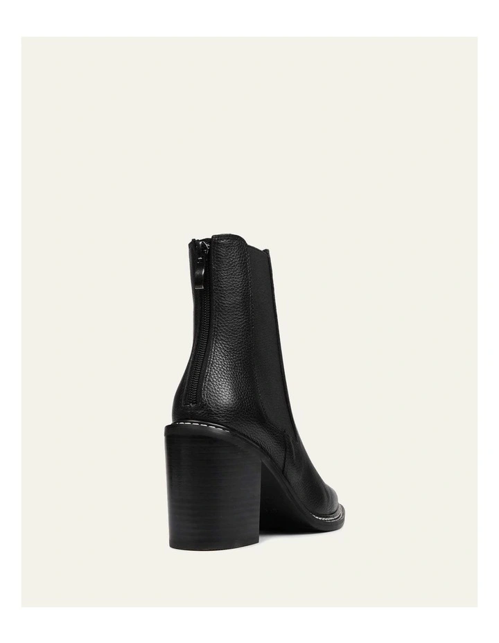 Luxe High Ankle Leather Boots in Black image 5