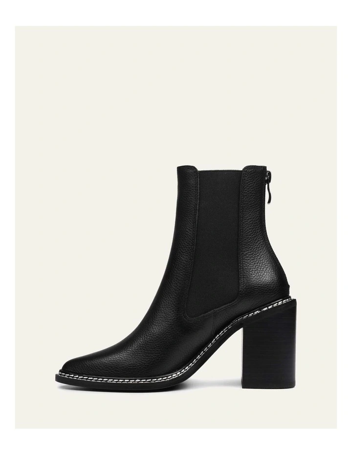 Luxe High Ankle Leather Boots in Black image 6