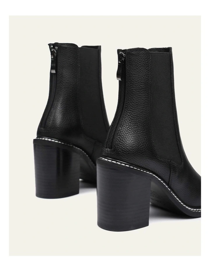 Luxe High Ankle Leather Boots in Black image 7