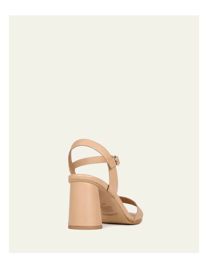 Calais High Heel Leather Sandals in Beige image 5