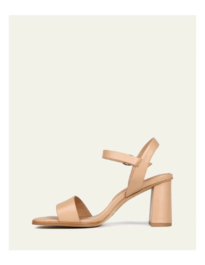 Calais High Heel Leather Sandals in Beige image 6