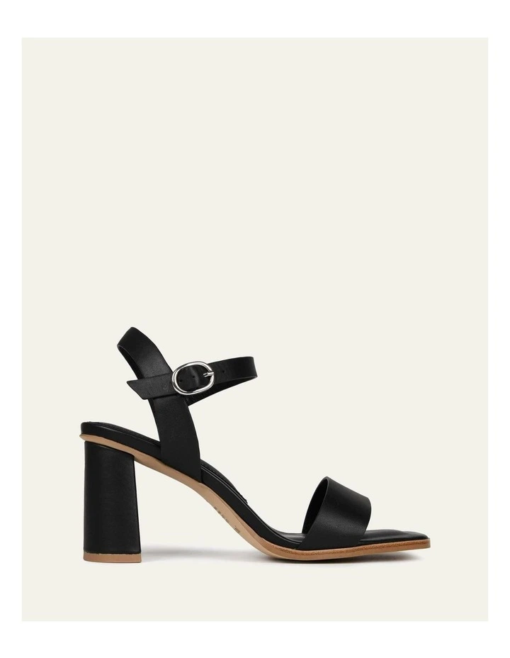 Calais High Heel Leather Sandals in Black image 1