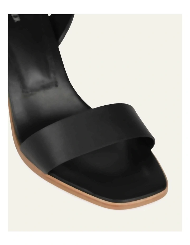 Calais High Heel Leather Sandals in Black image 4