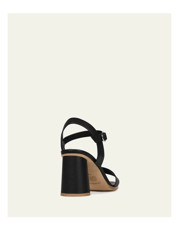 Calais High Heel Leather Sandals in Black image 5
