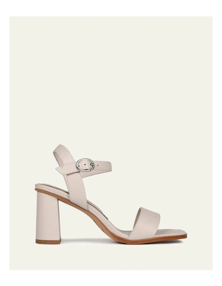 Calais High Heel Leather Sandals in Bone image 1