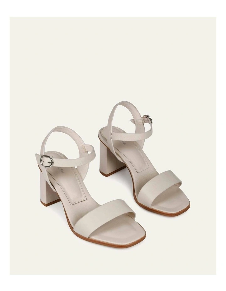 Calais High Heel Leather Sandals in Bone image 3
