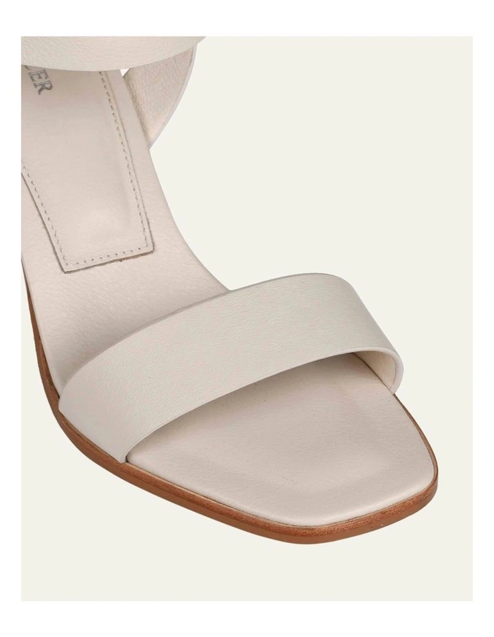 Calais High Heel Leather Sandals in Bone image 4