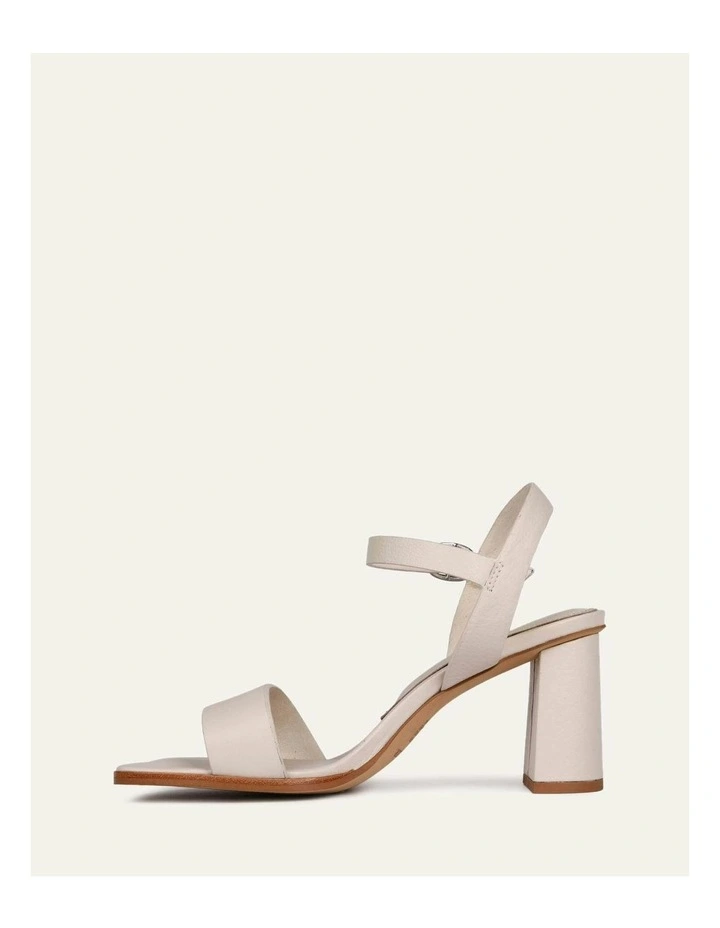 Calais High Heel Leather Sandals in Bone image 6