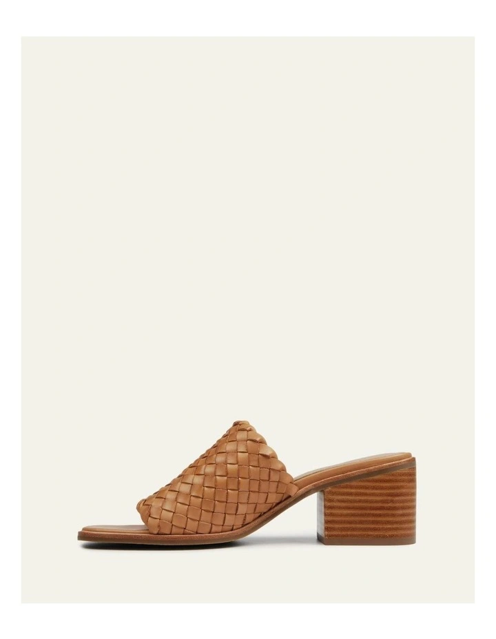 Whaler Mid Heel Leather Sandals in Tan image 7