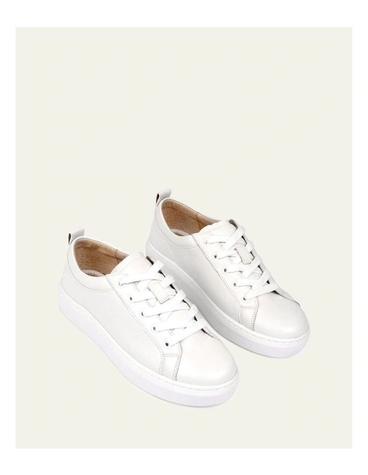 Hilda Leather Sneakers in White image 3