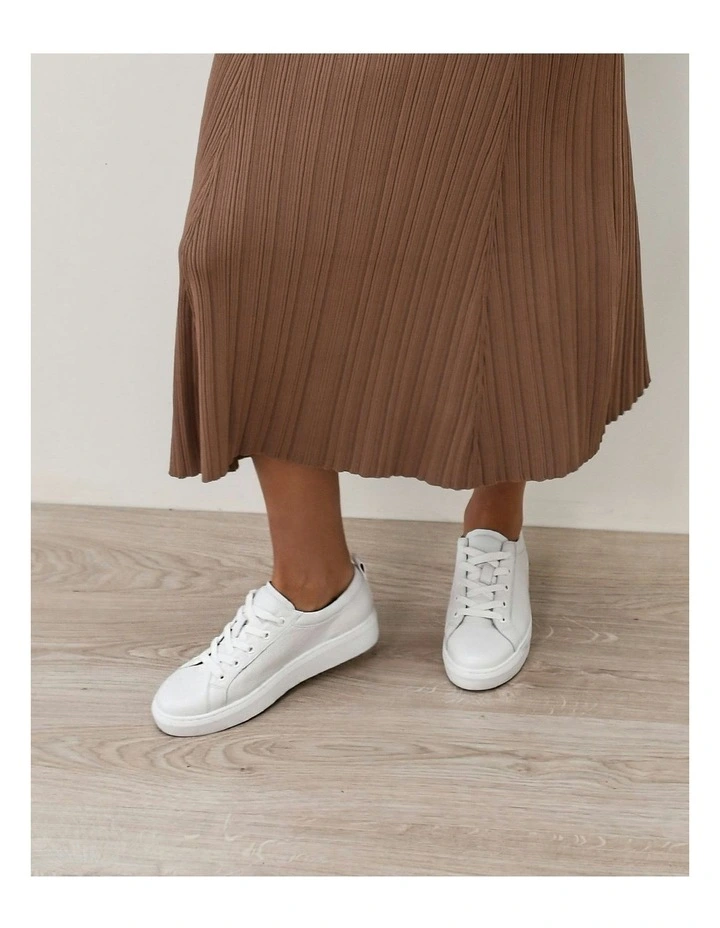 Hilda Leather Sneakers in White image 7